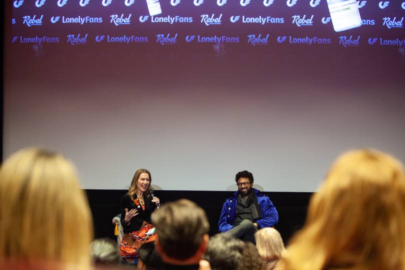 Q&A laughs with the audience — Lonely Fans global screening tour